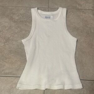 Atoir x Rosalia White Ribbed Tank Top